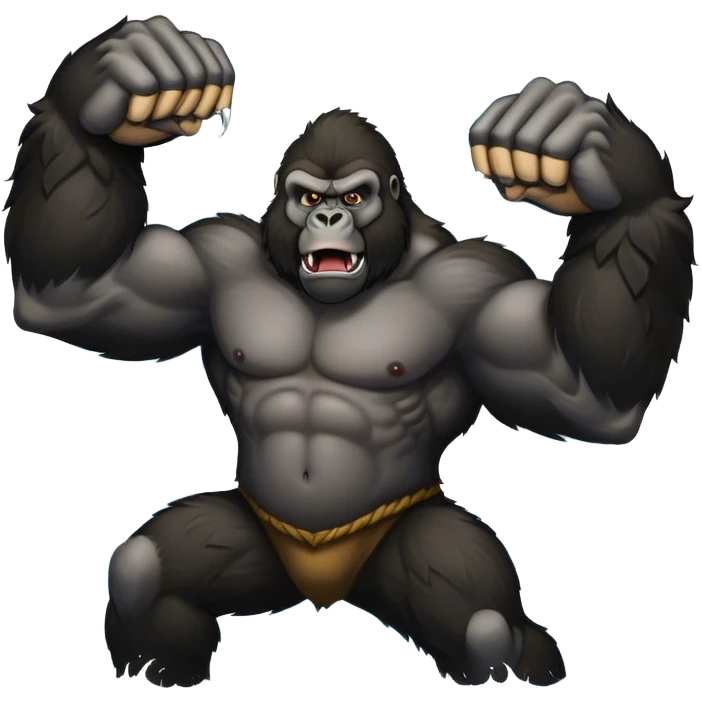 king kong gorilla fighting a cyclone hurricane emoji