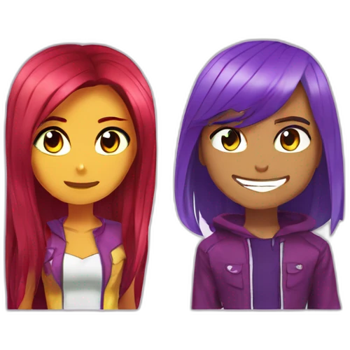 Mixez Robin and Starfire teen Titan go  emoji