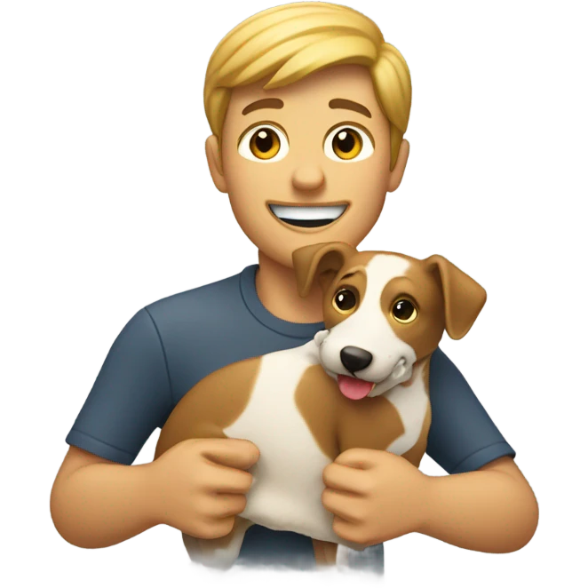 Guy eating dog bone smiling emoji