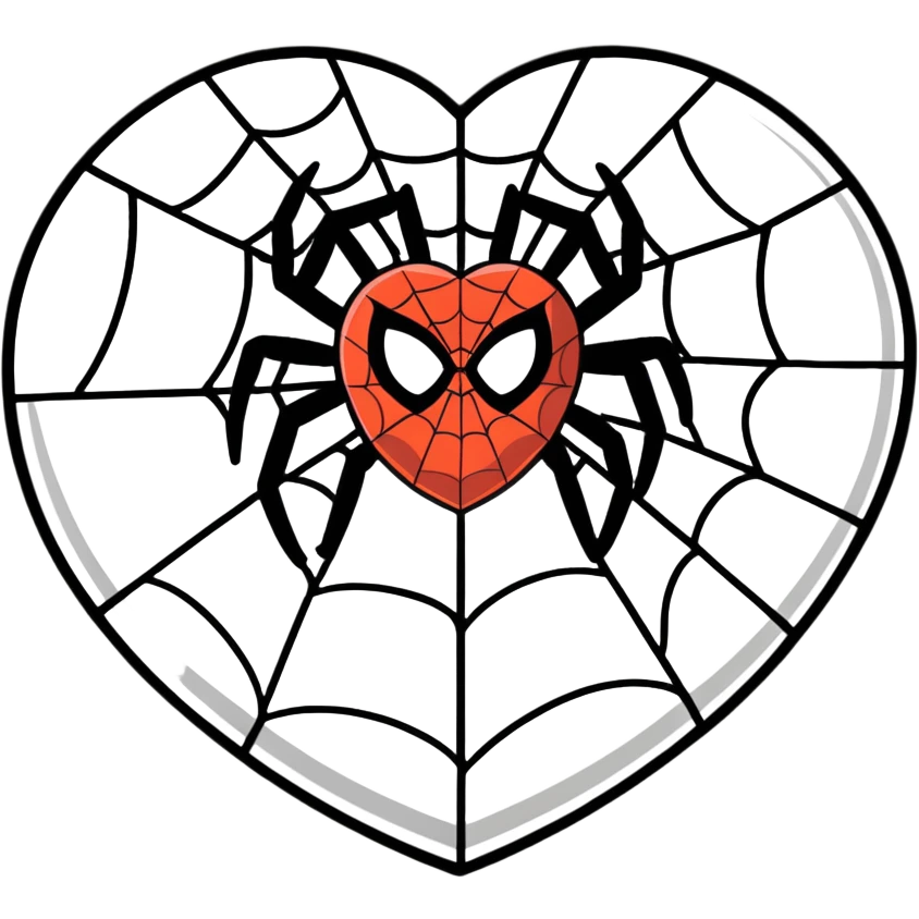 Heart shaped with Spider-Man emoji