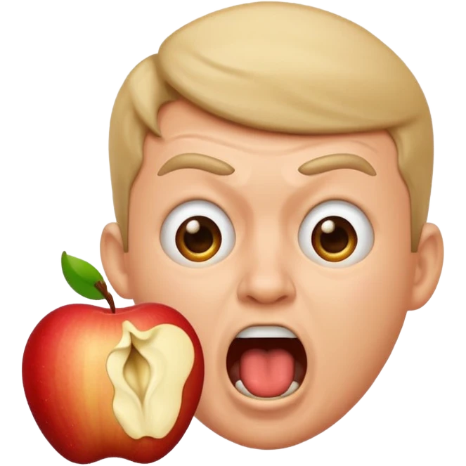 rocket man with a screaming face and farting, apple emoji style emoji