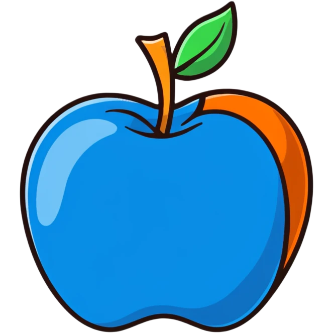 blue apple emoji