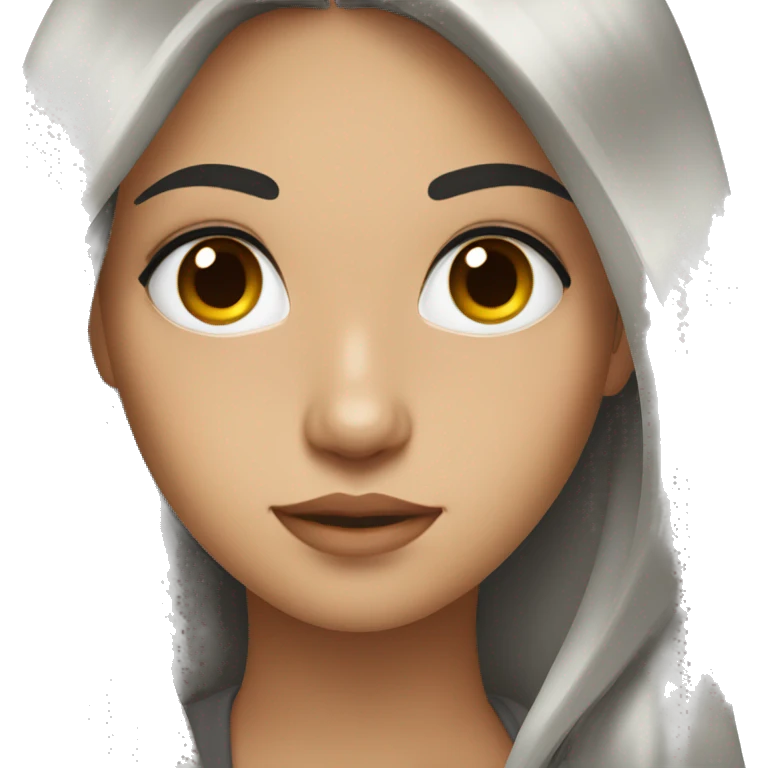 A beautiful girl with long black hair and brown eyes emoji