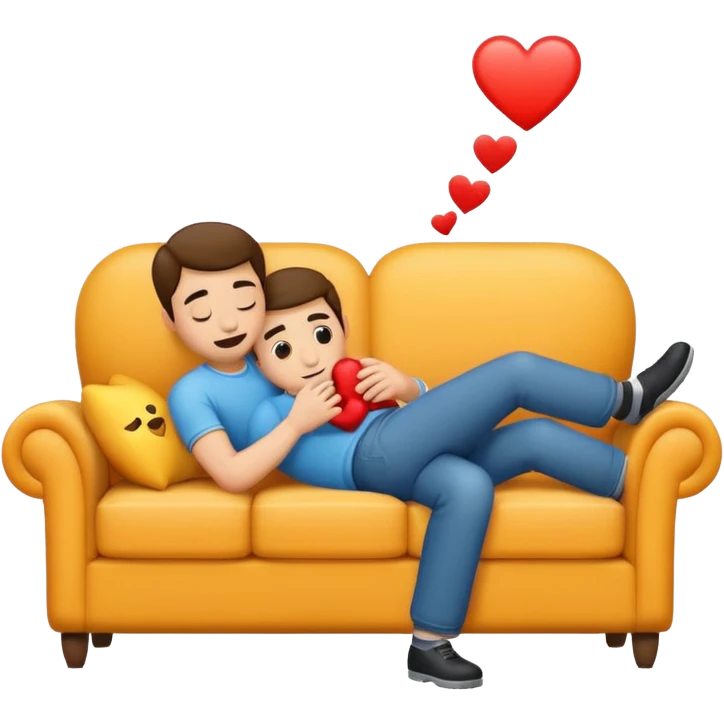 a man making love to a couch emoji