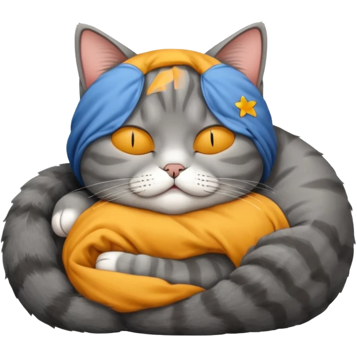British shorthair cat sleeping emoji