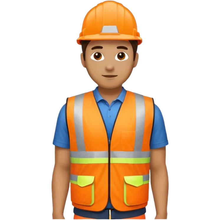 man in orange hi vis vest standing emoji