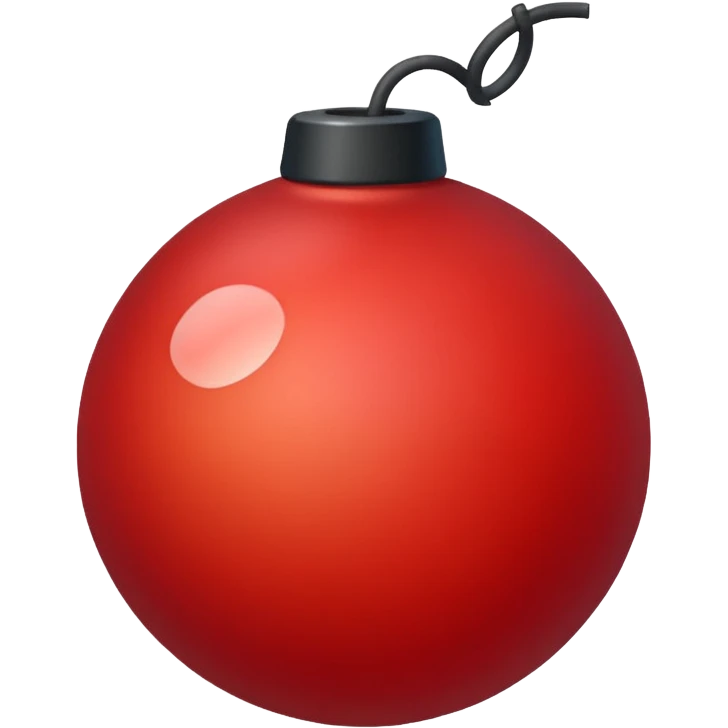 i need a custom emoji for my discord bot. the emoji must be minimal style and the color red with fade to a darker red color. background black and remember the style very minimal and modern web look. the emoji is 💣 emoji