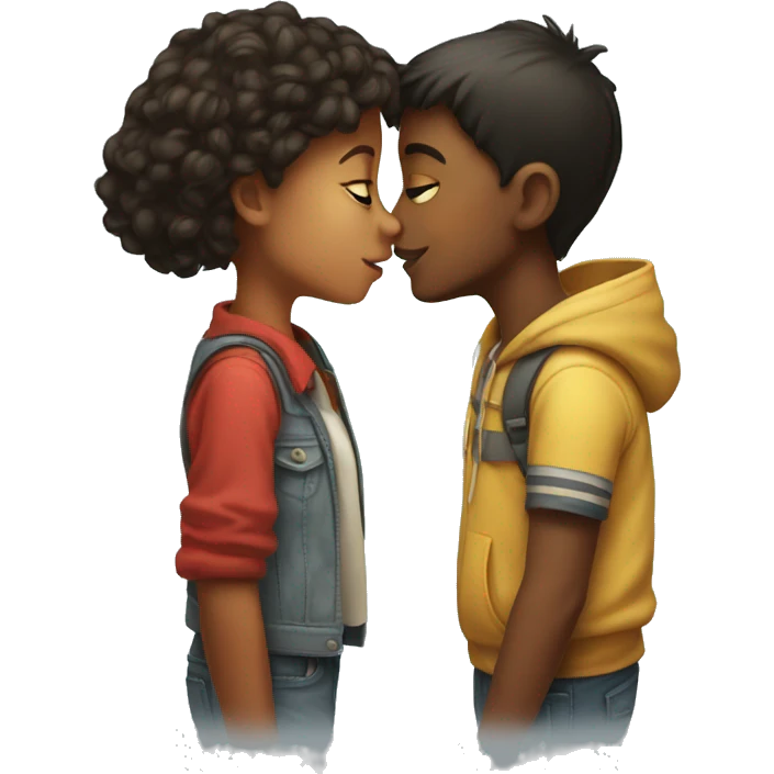 A girl and a boy kissing  emoji