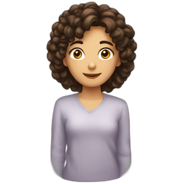 Brune aux cheveux bouclés emoji