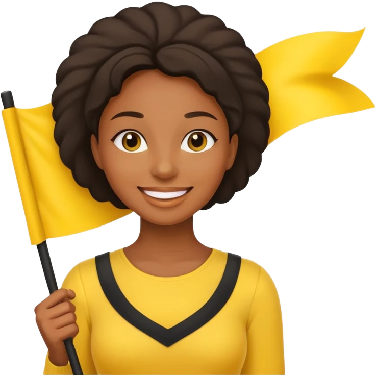 yellow  Flag holder black woman emoji