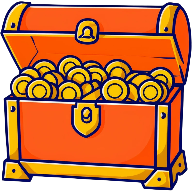 treasure chest with gold coins emoji