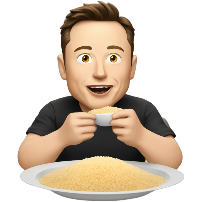 elon musk eating rice emoji