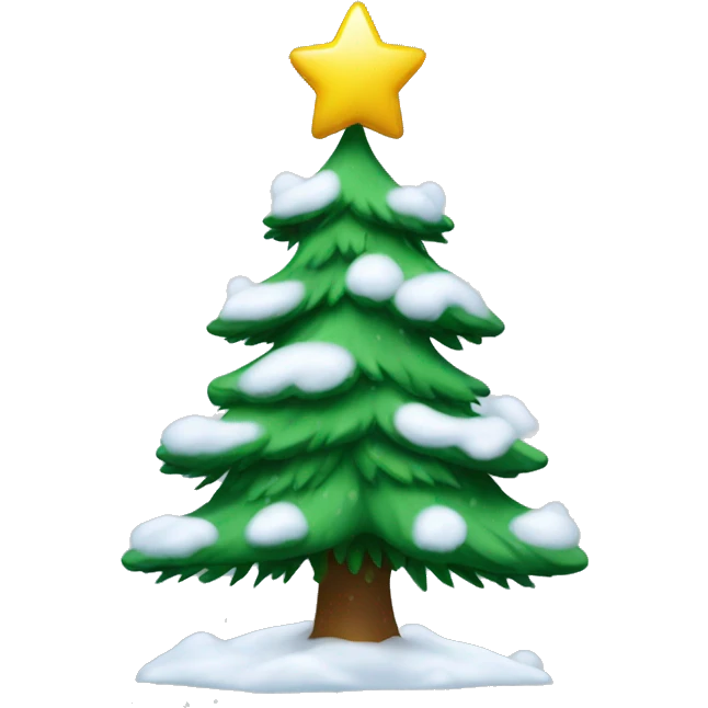 christmas tree with snow emoji
