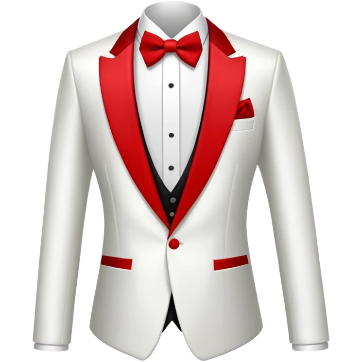 red and white formal tuxedo suit emoji