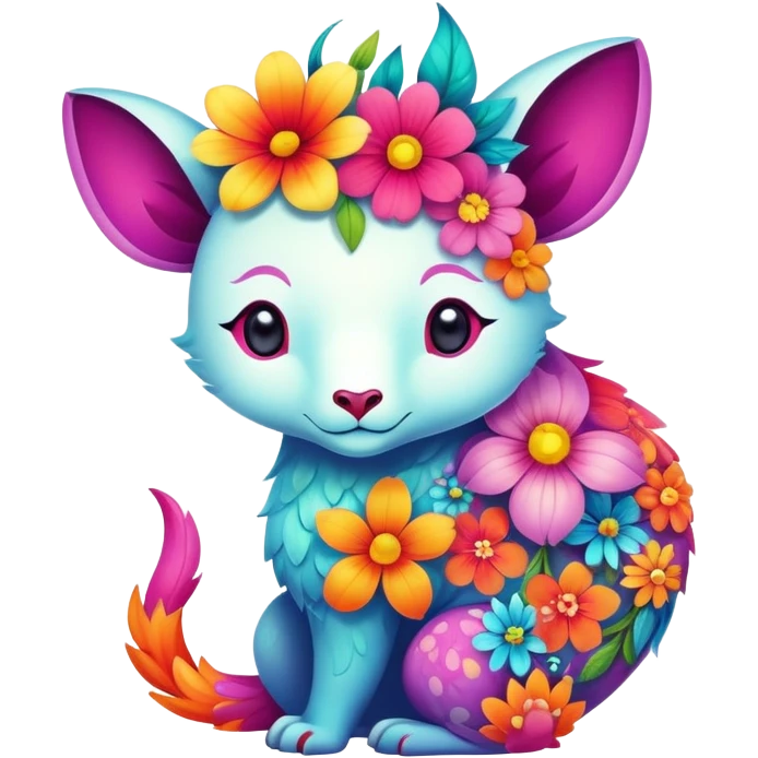 Colorful Floral Fakémon-Pokémon-anime-animal-creature emoji