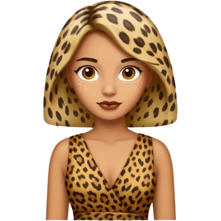 woman wearing leopard print emoji
