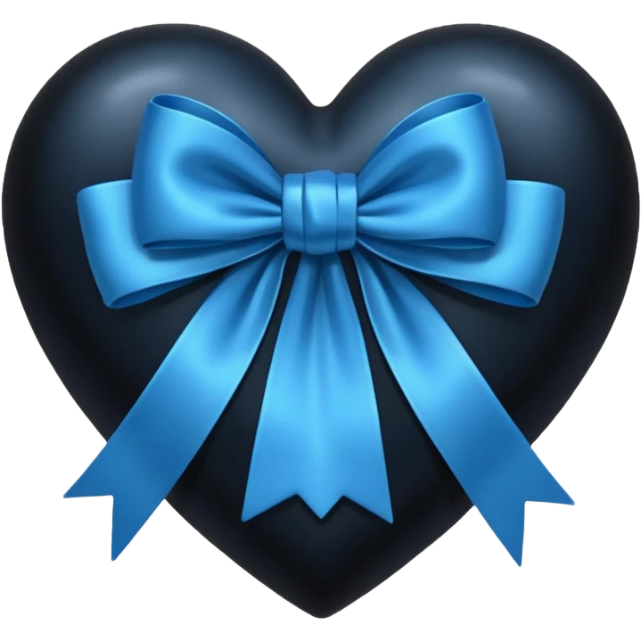 black heart with a blue bow emoji