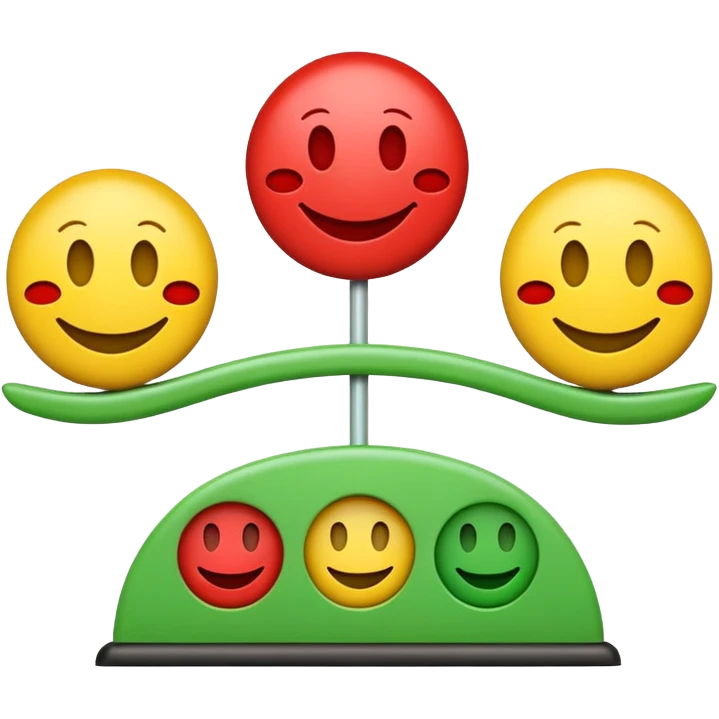 A statisfaction scale with three smileys (red, yellow, green) emoji