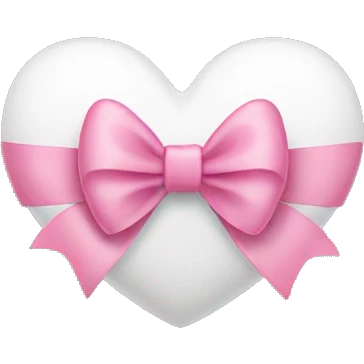 white heart with pink bow emoji