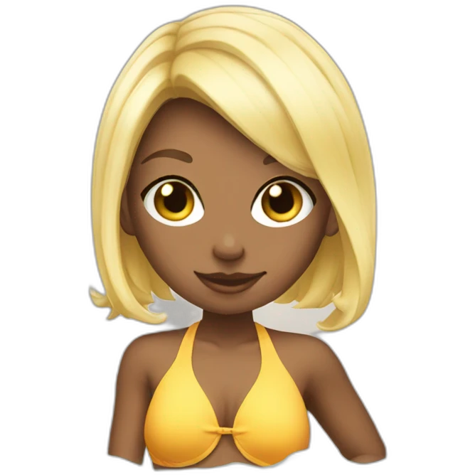 hot catgirl blonde swim suit emoji
