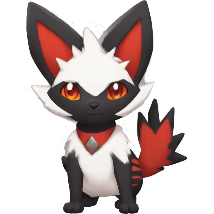 Black and Red Ethereal Fantasy Cool Edgy Anthro Zangoose Litten Fakémon emoji