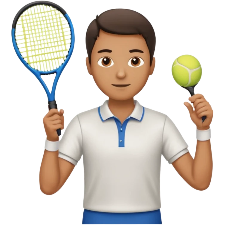 a man playing tenis with sport shirt emoji