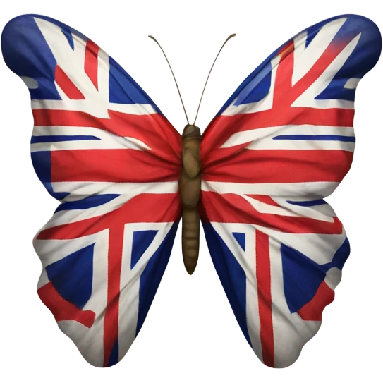 Butterfly and the British flag emoji