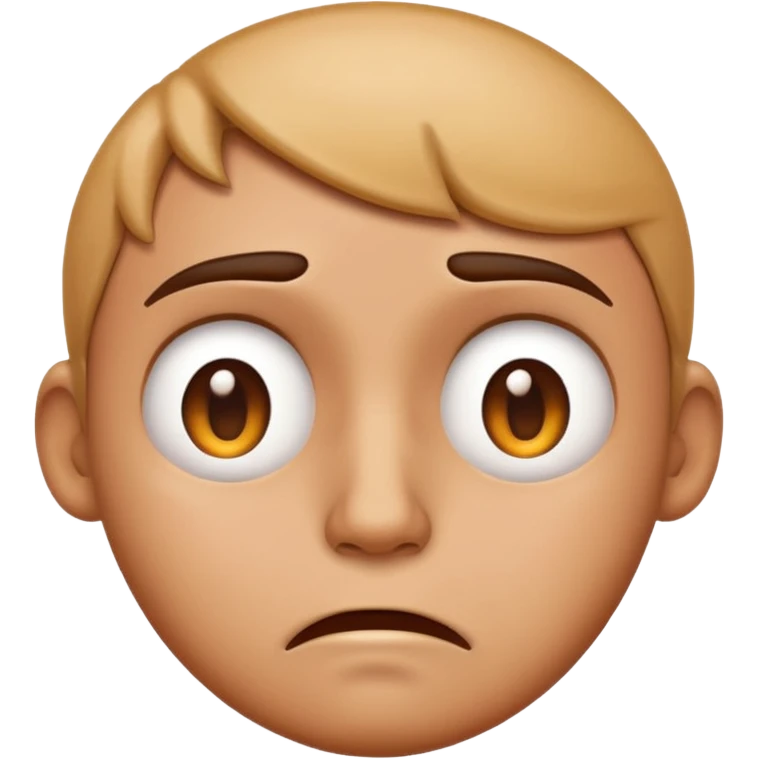 classic emoji style face showing nervousness, with sweat drop and worried eyes emoji