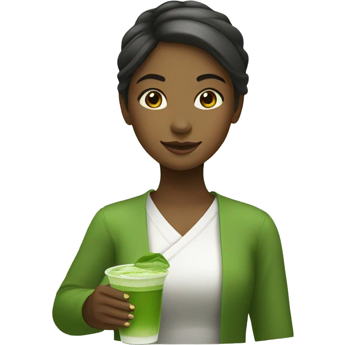 A girl with matcha  emoji