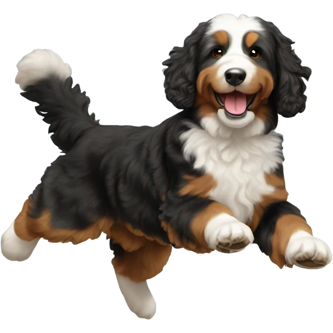 Bernedoodle flying emoji