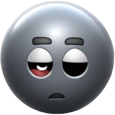 Metal cute mad Kirby Gray ball driving on 4 car wheels with mad eyebrows game emoji