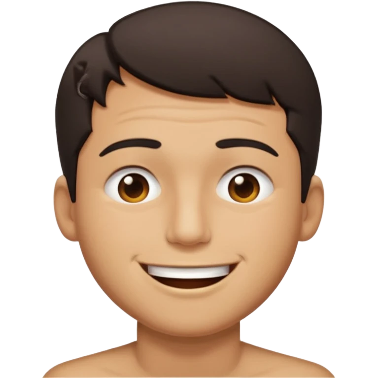 A male with closed relaxed eyes but the mouth it looks like it trying to hold in laughter emoji