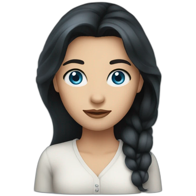 Blue eyes long dark hair woman emoji