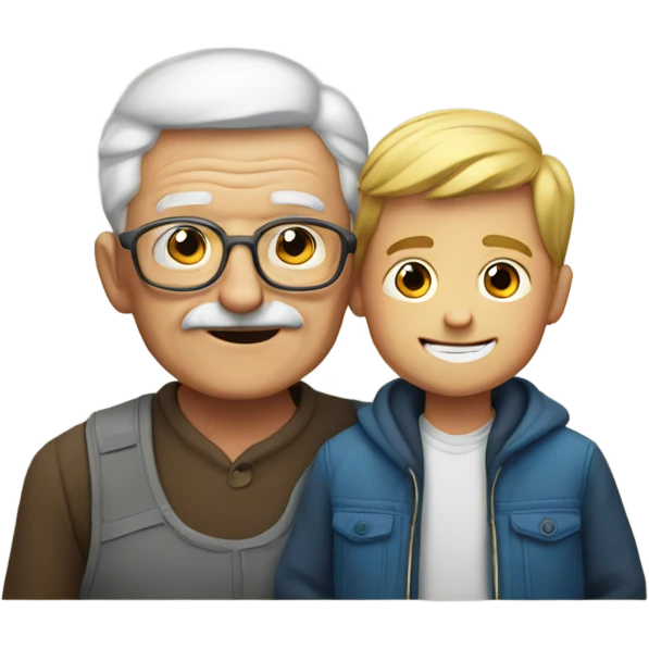 A grandfather with his boy emoji