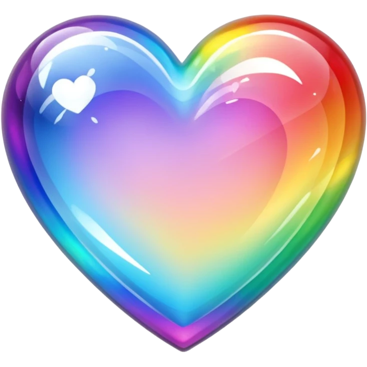 crystal clear heart rainbow emoji