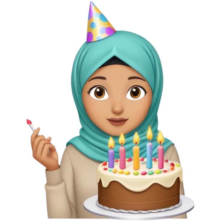 Hijab girl birthday  emoji