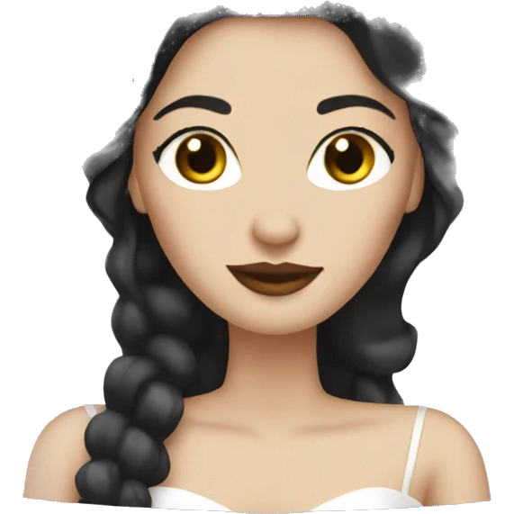 White bride with black veil emoji