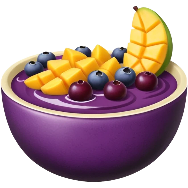 Açaí bowl with mango emoji