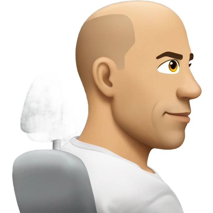 Vin Diesel in profile driving a car emoji