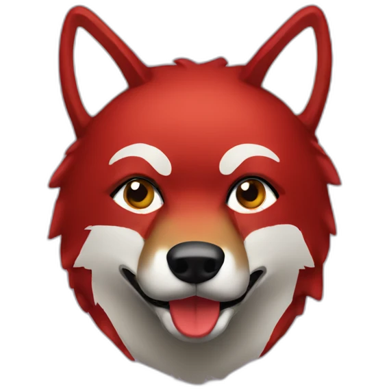 Red Wolf wearing balaclava emoji