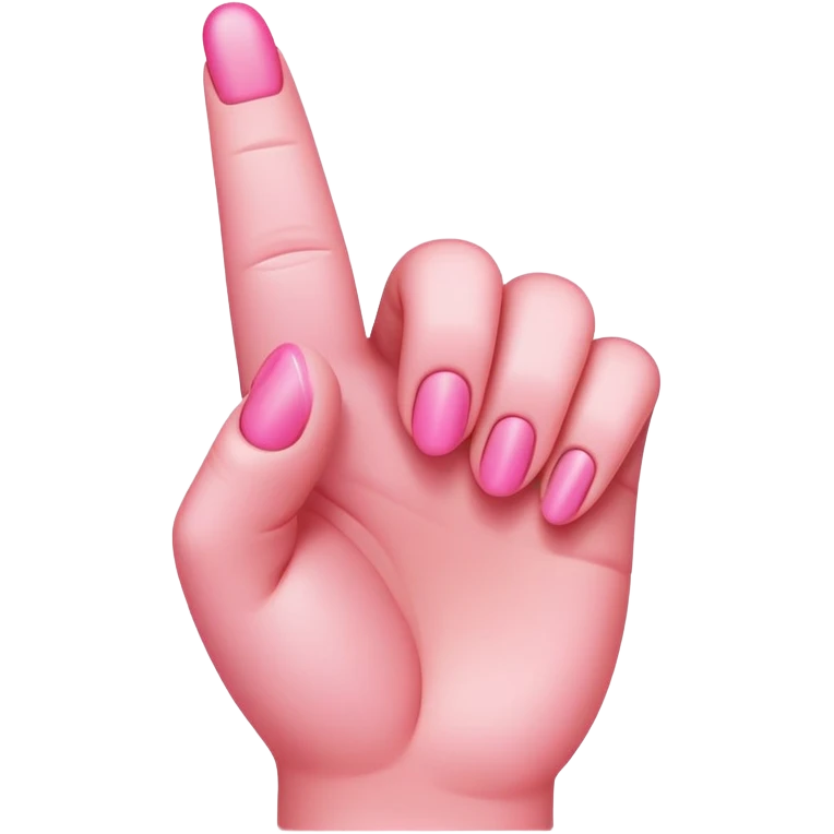 Pink middle finger emoji