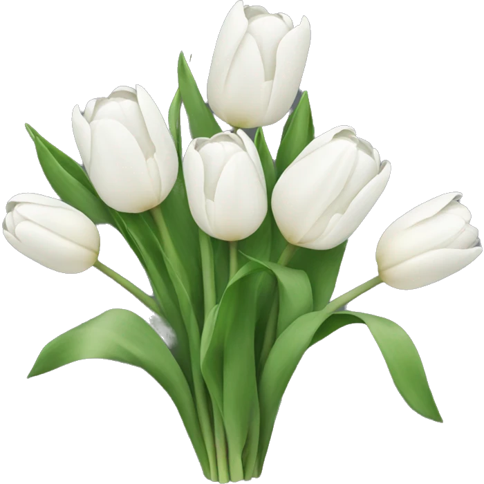 Bouquet of white tulips emoji