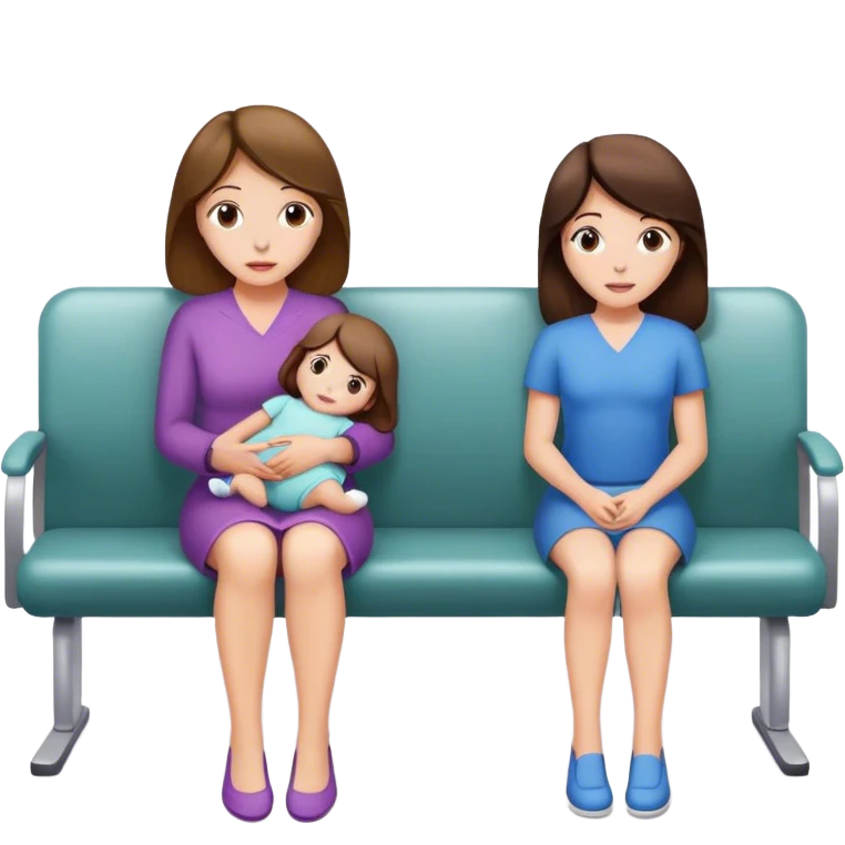 Mother and daughter brunette passes out in the waiting room  emoji