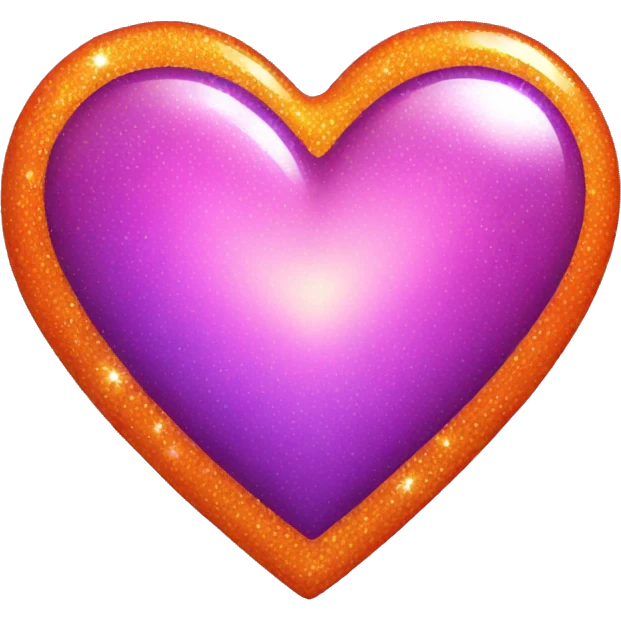 shiny sparkly purple pink orange heart emoji