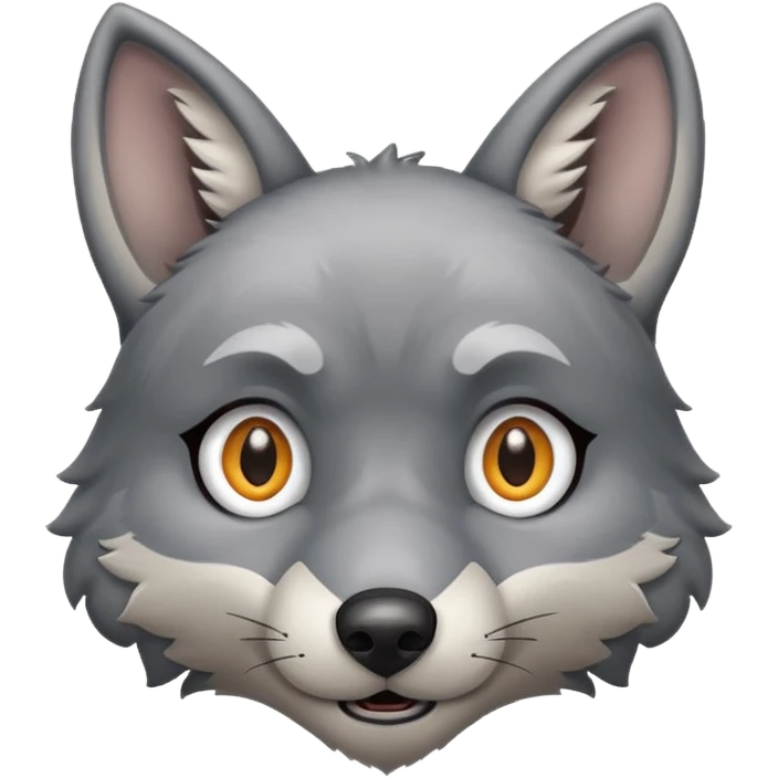Bulging animal eyes cartoon wolf  emoji