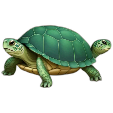 une tortue sur le dos d'un chat emoji