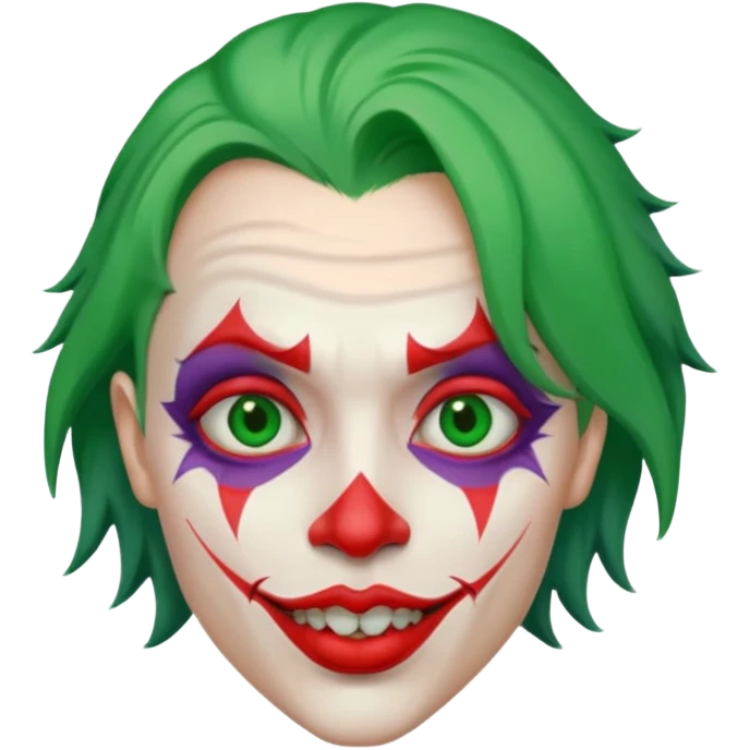 crazy colorful human jolly joker, head only emoji