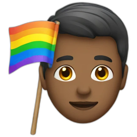 man with rainbow flag emoji
