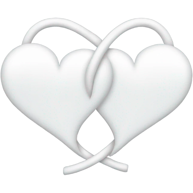 Two White intertwined hearts  emoji