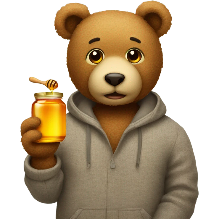 Teddy with honey  emoji
